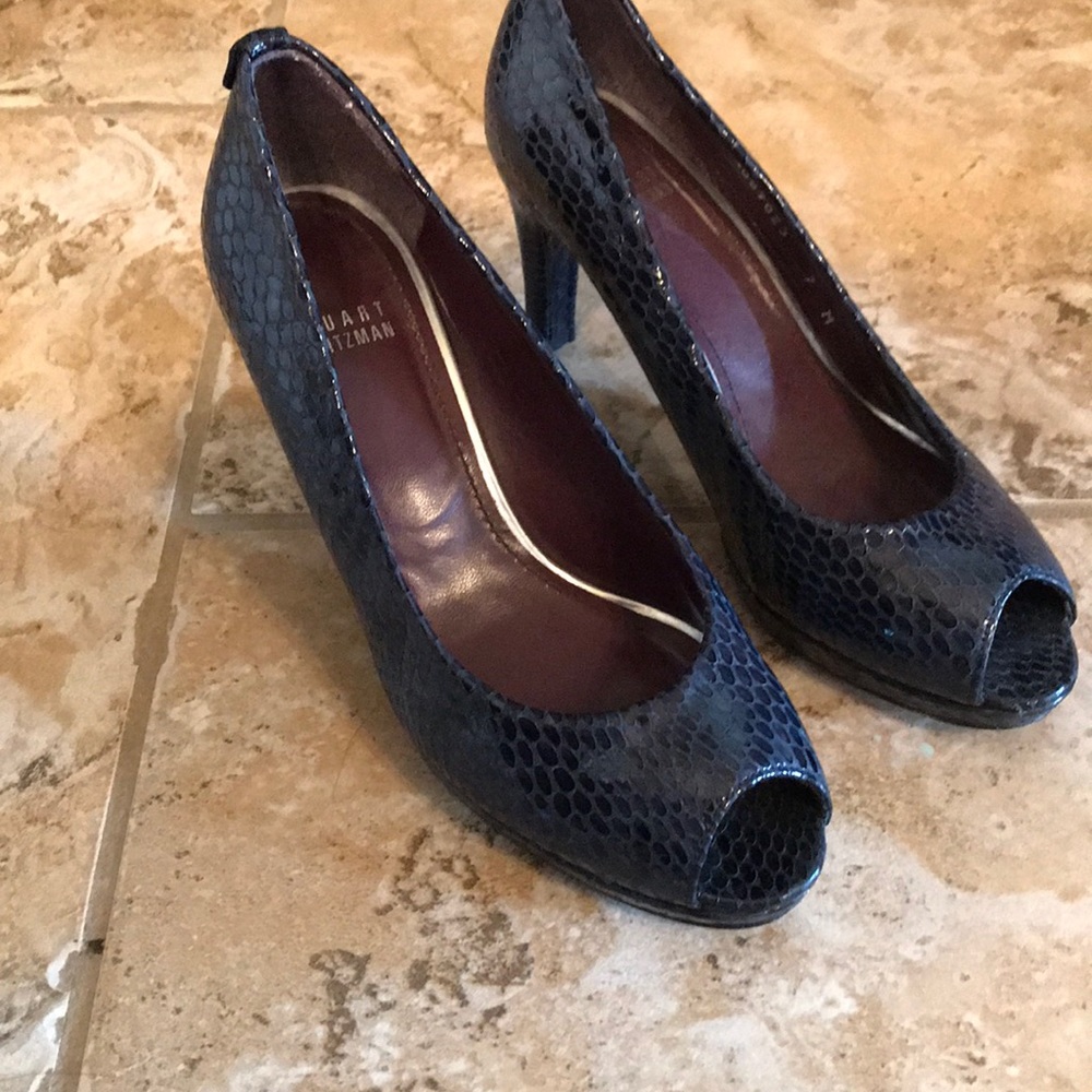 Navy Peep Toe heels